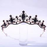 Baroque Red Crystal Tiara Crown Rhinestone Hair Accessories