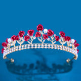 Bridal Resin Flower Crown Crystal Hair Accessories Tiara For Wedding