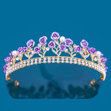 Bridal Resin Flower Crown Crystal Hair Accessories Tiara For Wedding