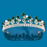 Bridal Resin Flower Crown Crystal Hair Accessories Tiara For Wedding