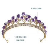 Bridal Resin Flower Crown Crystal Hair Accessories Tiara For Wedding