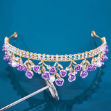 Bridal Resin Flower Crown Crystal Hair Accessories Tiara For Wedding