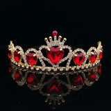 Red Heart Crown Headband Bridal Headpiece Wedding Headdress Girl Accessories