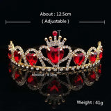 Red Heart Crown Headband Bridal Headpiece Wedding Headdress Girl Accessories