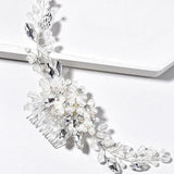 Alloy Crystal Rhinestones Pearls Flower Leaf Bridal Hair comb Wedding Headpieces