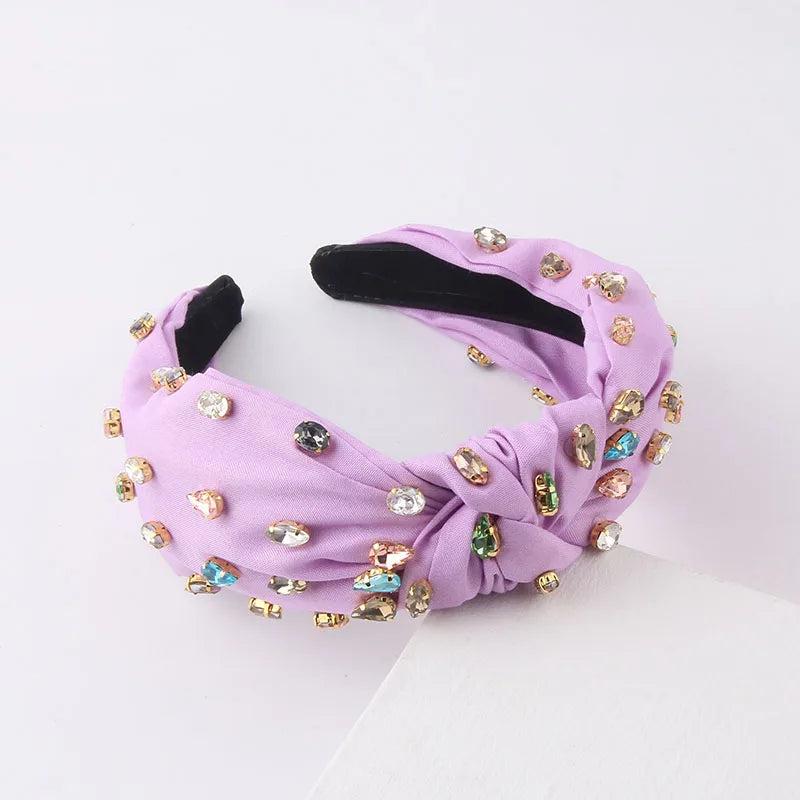 Baroque Fabric Knotted Headband Colored Ladies Hair
