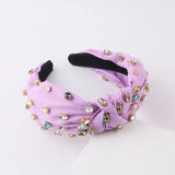 Baroque Fabric Knotted Headband Colored Ladies Hair