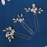 Alloy Silver Crystal Rhinestones Bridal Hair Pin Wedding Hair Sticker
