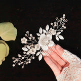 Flower Headpiece Floral Wedding Haircomb Alloy Hair Comb