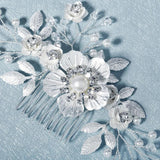 Flower Headpiece Floral Wedding Haircomb Alloy Hair Comb