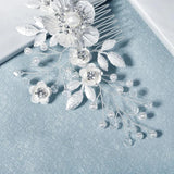 Flower Headpiece Floral Wedding Haircomb Alloy Hair Comb