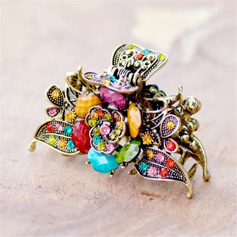 Vintage Flower Hair Claw Wedding Hairpin