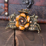 Vintage Flower Hair Claw Wedding Hairpin