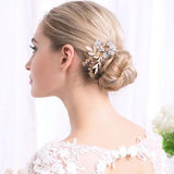 Flower Bridal Hair Comb Wedding Hair Accessories Rhinestone Head Jewelr