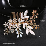 Flower Bridal Hair Comb Wedding Hair Accessories Rhinestone Head Jewelr
