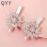 2pcs Rhinestone Flower Hair Clips Women Girls Hairpins Hairclips Party Headwear