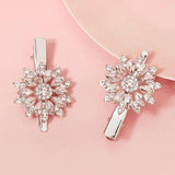 2pcs Rhinestone Flower Hair Clips Women Girls Hairpins Hairclips Party Headwear