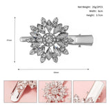 2pcs Rhinestone Flower Hair Clips Women Girls Hairpins Hairclips Party Headwear