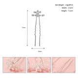 6pcs Pearl Flower Hair Forks Wedding Hairpins Bridal Headwear Jewelry