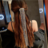Rhinestone Headband Long Tassel Hairpins Wedding Jewelry