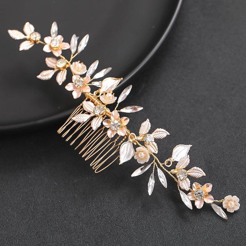 Rhinestone Flower Hair Comb Hair Accessories for Women