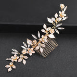 Rhinestone Flower Hair Comb Hair Accessories for Women