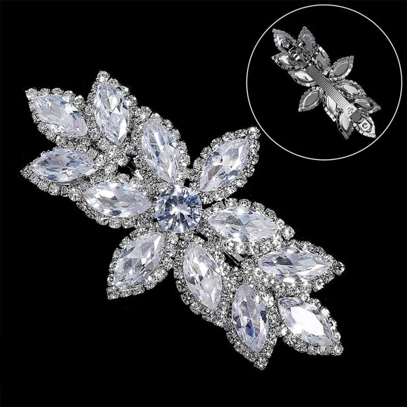 Leaf Rhinestone Barrette Hair Clip Wedding Accessories