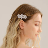 Leaf Rhinestone Barrette Hair Clip Wedding Accessories