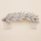 Bridal Rhinestone Leaf Hair Comb Clip Crystal Wedding Jewelry Accessories
