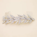 Bridal Rhinestone Leaf Hair Comb Clip Crystal Wedding Jewelry Accessories
