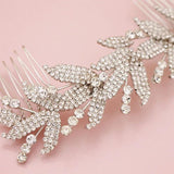 Bridal Rhinestone Leaf Hair Comb Clip Crystal Wedding Jewelry Accessories