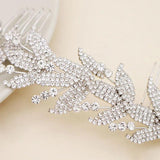 Bridal Rhinestone Leaf Hair Comb Clip Crystal Wedding Jewelry Accessories