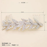 Bridal Rhinestone Leaf Hair Comb Clip Crystal Wedding Jewelry Accessories