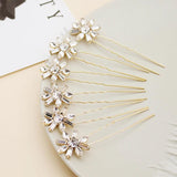 6pcs Flower Austrian Crystal Hairpins Bridal Hair Jewelry