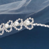 Rhinestone Heart Headbands Pearl Hairband Hair Jewelry