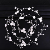 Silver Tiara Hair Jewelry Flower Pearl Bride Headbands Bridal Wedding Hair Acces