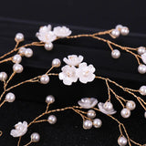 Silver Tiara Hair Jewelry Flower Pearl Bride Headbands Bridal Wedding Hair Acces