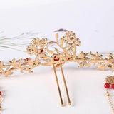 Chinese Hanfu Hair Crown Tassel Antique Jewelry