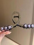 Rhinestone Pearl Heart Split Hair Clip Women Halloween Accessory