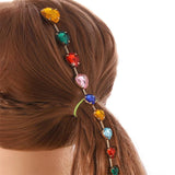 Colorful Drop Crystal Tassel Hair Comb for Women