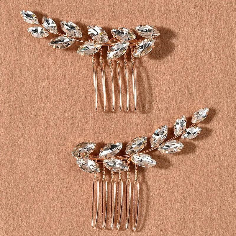Alloy Crystal Rhinestones Pearls Bridal Hair Comb