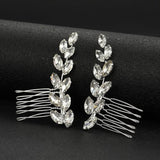 Alloy Crystal Rhinestones Pearls Bridal Hair Comb