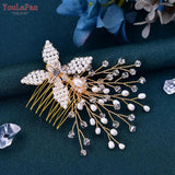 Crystal Beaded Hair Comb for Bridal Wedding Headpierce