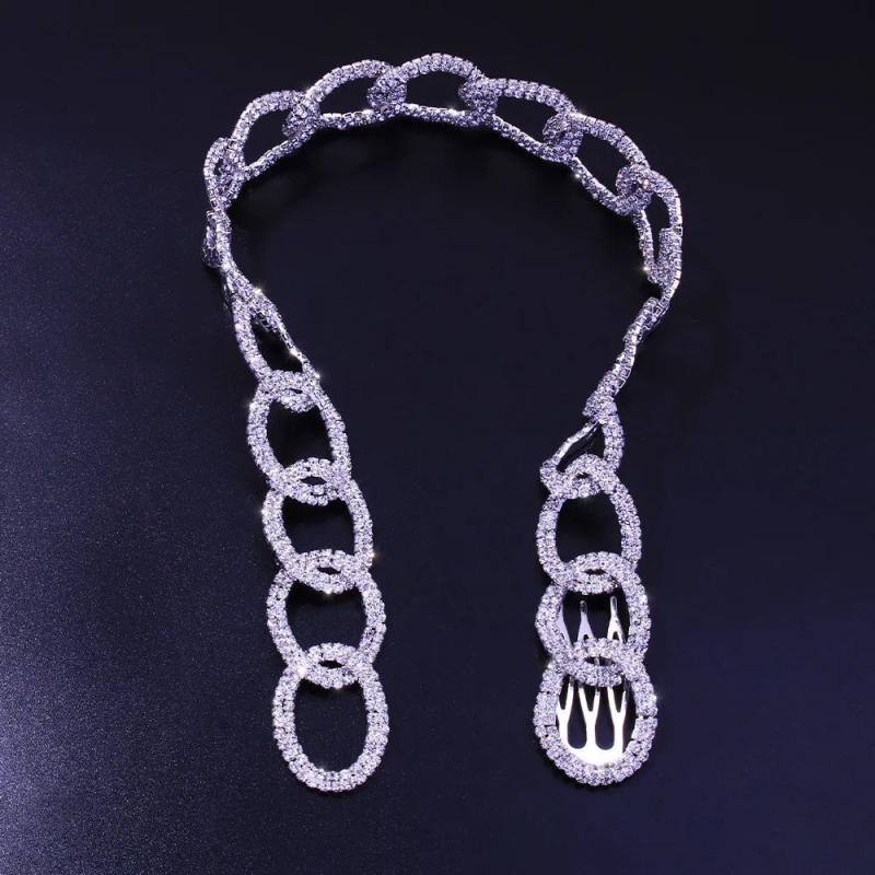 Rhinstone Hair Extension Chain Clip Hair Comb for Women