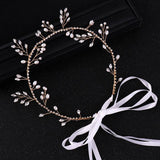 Pearl Wedding Headband Crystal Prom Bride Hair Band Rhinestone Bridal Head Piece