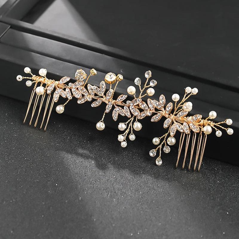 Golden Leaf Bridal Hair Comb Wedding Accessories