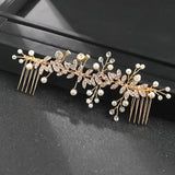 Golden Leaf Bridal Hair Comb Wedding Accessories
