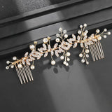 Golden Leaf Bridal Hair Comb Wedding Accessories