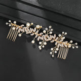 Golden Leaf Bridal Hair Comb Wedding Accessories