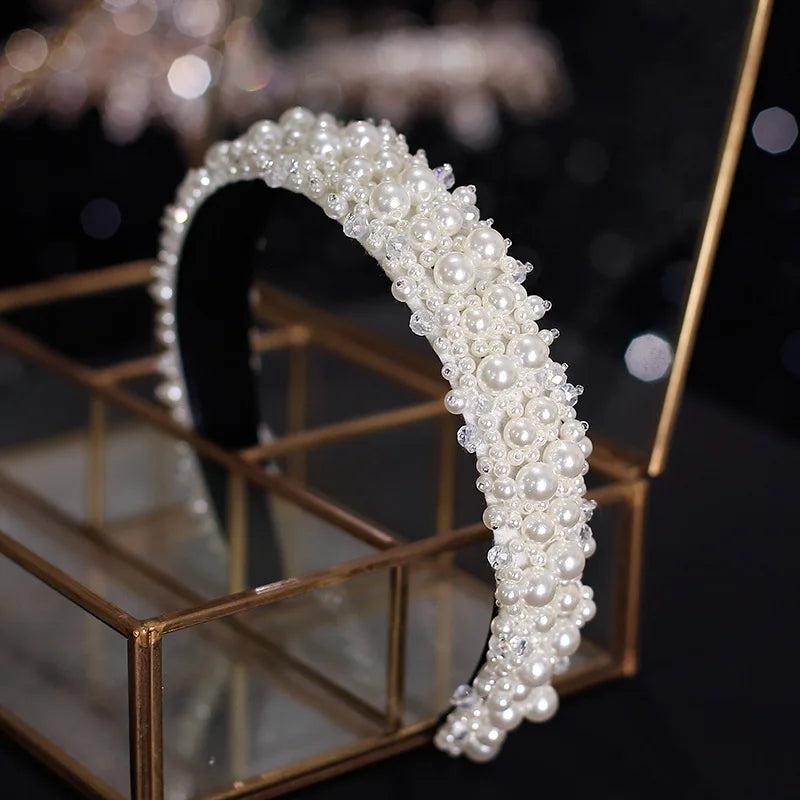 Pearl Hairbands for Women Girls Bridal Wedding Hair Accessories